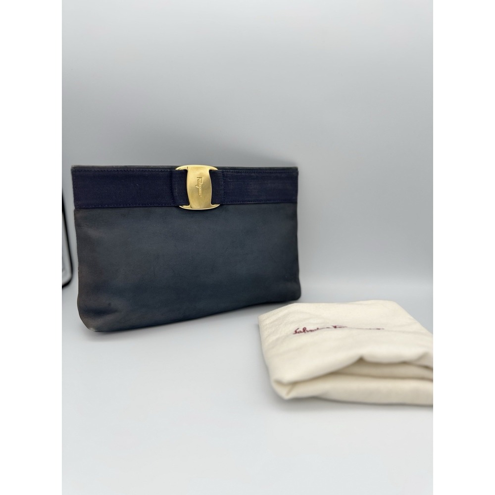 Salvatore Ferragamo Vera Bow Bag Black and Gold